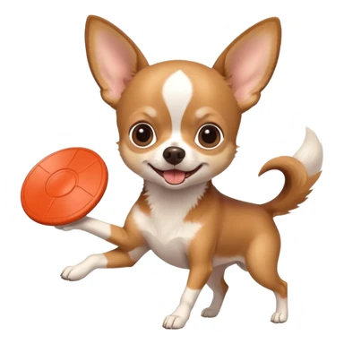 Chihuahua catching a frisbee sticker