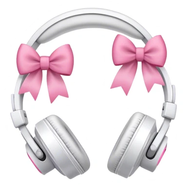 White headphones with pink bows sticker