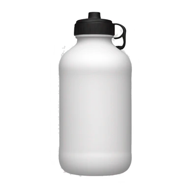 white water bottle with "white lid", white silicone flexible half circle handle strap sticker