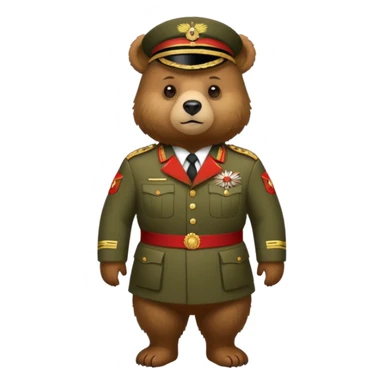 A bear in a Russian military uniform sticker