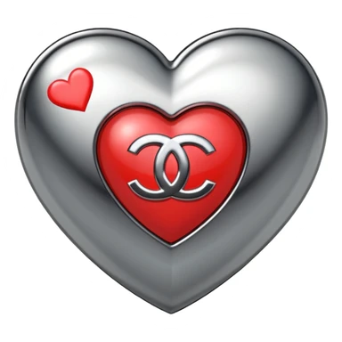 Chanel sport logo chrome glossy heart sticker