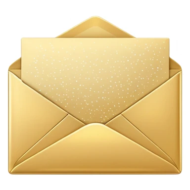 closed envelope with sparkles or motion lines around it, representing an announcement sticker