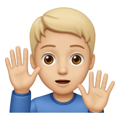 shocked slight smile while waving  sticker