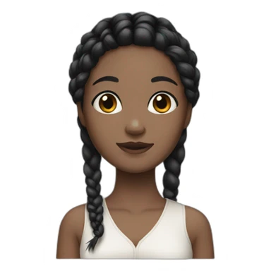 a girl with black braid and very beautiful black eyes sticker