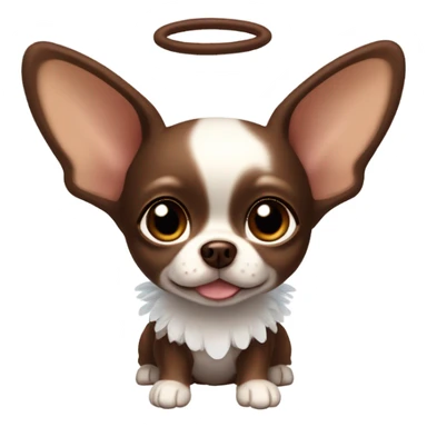 Chocolate Brown chihuahua with angel wings  sticker