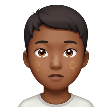Asian boy with acne sticker