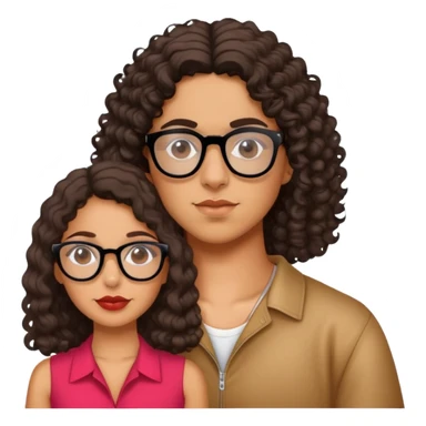Bad bunny marrying a Latina woman with glasses and shoulder length curly hair sticker