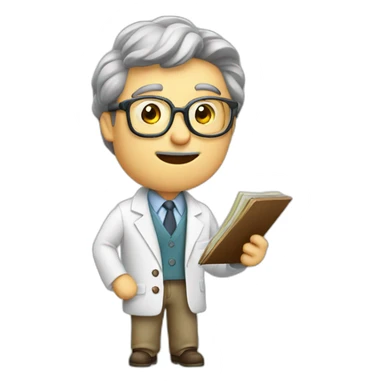 Funny researcher professor with ADHD sticker