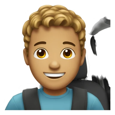 smiling boy in car interior sticker