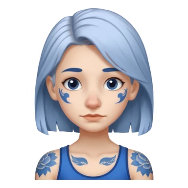 white-gray haired heavy blue tattooed big nose young girl sticker