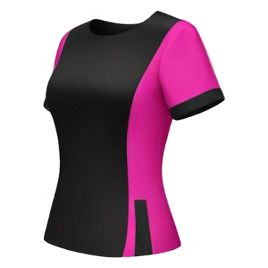 Realistic isolated side view of a short sleeve black and hot pink blouse. sticker