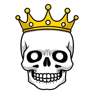 red and black skull with crown sticker