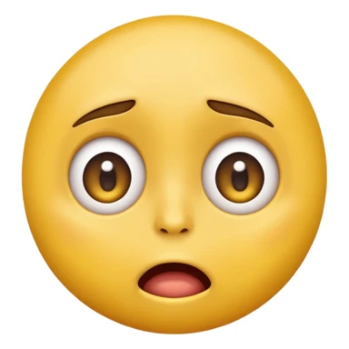 traumatized classic round yellow emoji face, wide eyes, trembling mouth, sweat, shocked expression, no human features sticker