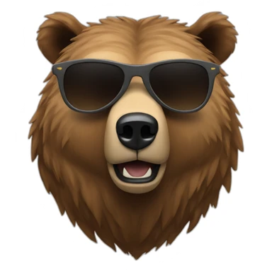 Grizzly head with sunglasses sticker