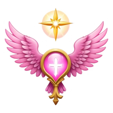 6 wings emblem holy light pink sticker