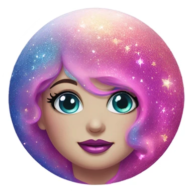Lisa frank glitter moon sticker