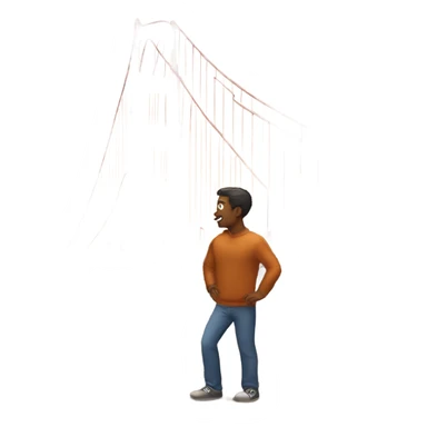 man-below-golden-gate-bridge sticker