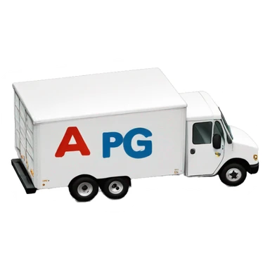 Boxtruck with letters "PGS” on the side sticker