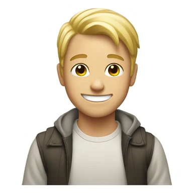 blonde boy smiling indoors sticker