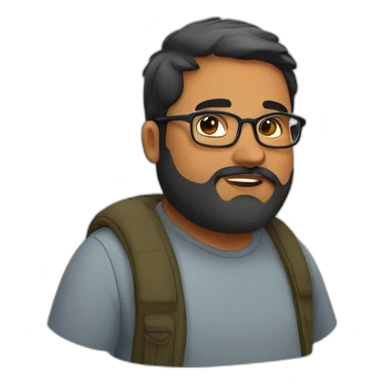 chubby-indian-guy-with-beard-and-glasses-and-short-hair sticker