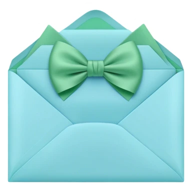 beautiful aesthetic love letter in pastel blue color with green bow aesthetically placed  sticker