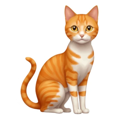 full body orange domestic shorthair slim cat with yellow/orange eyes  sticker