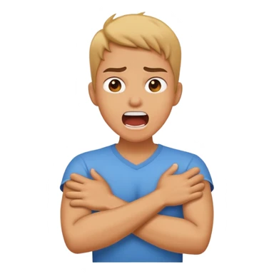 arms crossed holding neck screaming  sticker