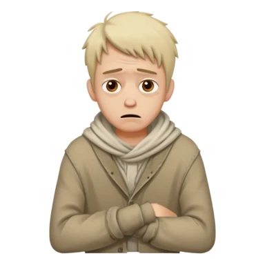 poor guy cowering sticker