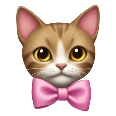 cat with coquette bow sticker