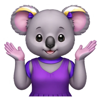 Koala purple drees eyelashe clapping sticker