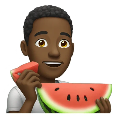 Black man eating watermelon sticker