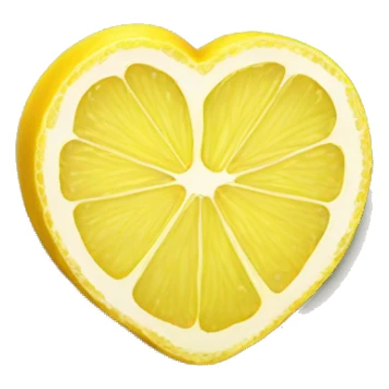 Realistic heart shaped lemon slice. sticker