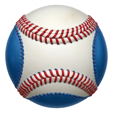 blue baseball ball stitch color to white sticker