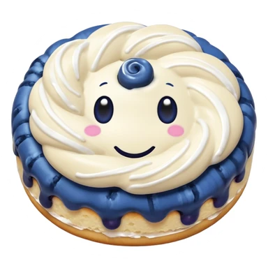 plain blueberry biscuit with single white icing swirl on top sticker