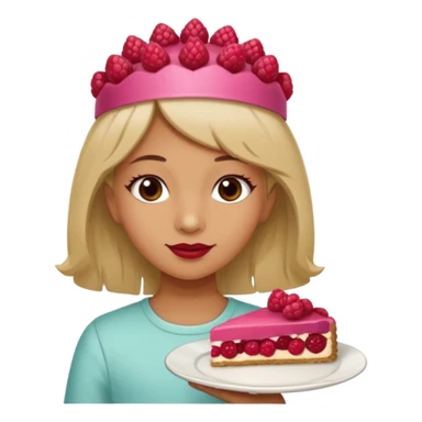 Raspberry torte human full body and legs girl with a raspberry barrette on her head sticker