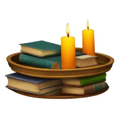 vintage tray with books and candle sticker