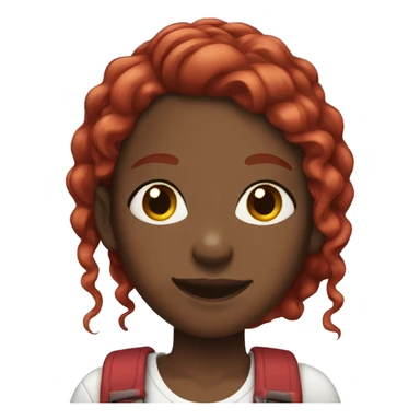 black girl with red hair and braces  sticker