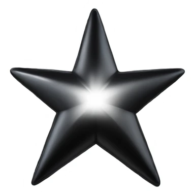 Black shiny jewel star with 4 edges sticker