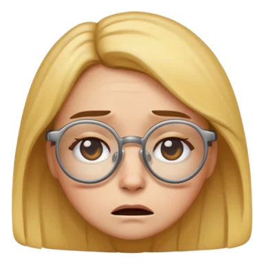 create a female emoji tired from studying and doing activities sticker