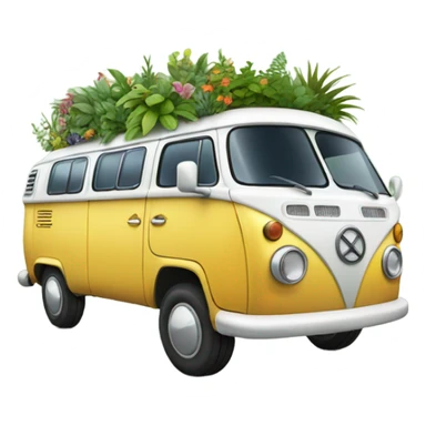 Campervan with decorative plants sticker