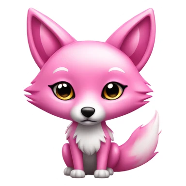 Rose pink fox with sparkles standing  sticker