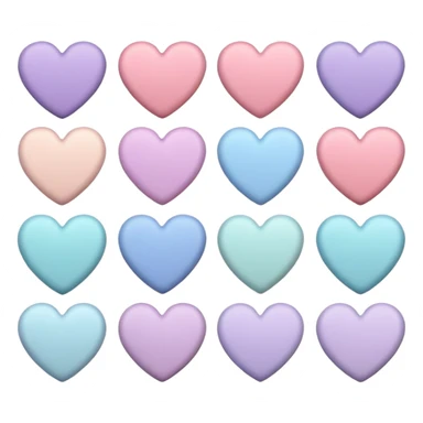 Make pastel colored hearts sticker