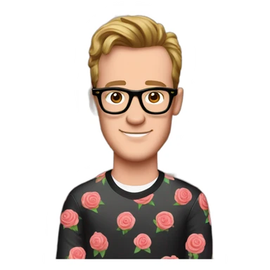 Jonathan Toews wearing glasses as a pretzel with pastel roses sticker