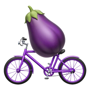 Eggplant riding a bike sticker