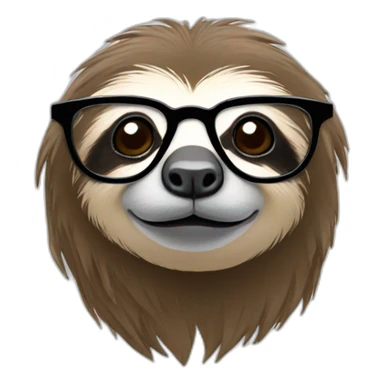 A sloth with fashion glasses sticker