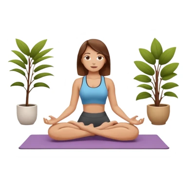 A white girl with brown hair who works remotely and enjoys yoga sticker
