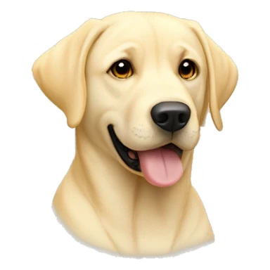 Yellow lab dog with a tag name Milo sticker
