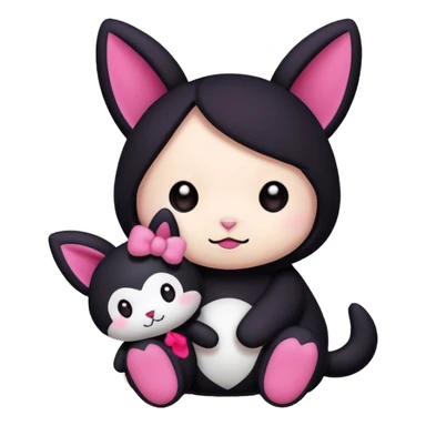 Kuromi with a labubu sticker