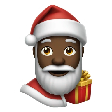 black santa with sack of presents  sticker