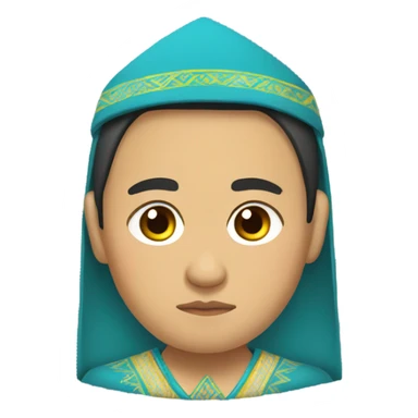 sad Kazakh in national clothes sticker
